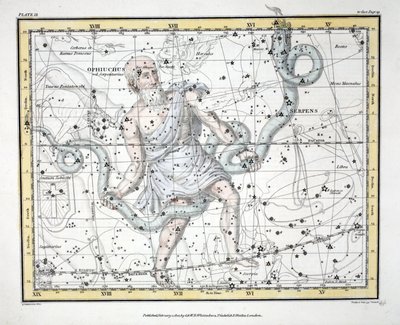 The Constellations (Plate IX) Olphiuchus, or Serpentarius, and Serpens, from 
